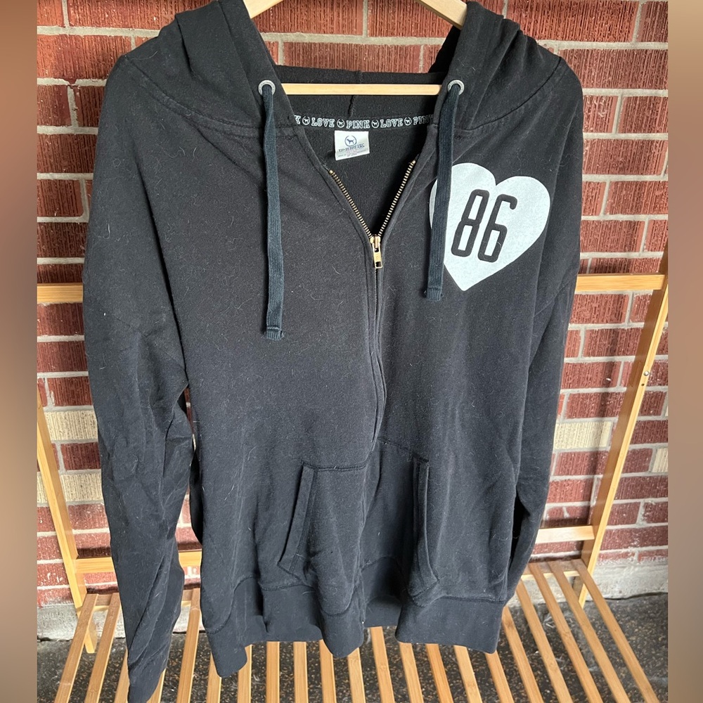 PINK zip front hooded jacket